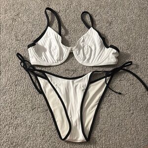 Aerie White and Black Bikini
